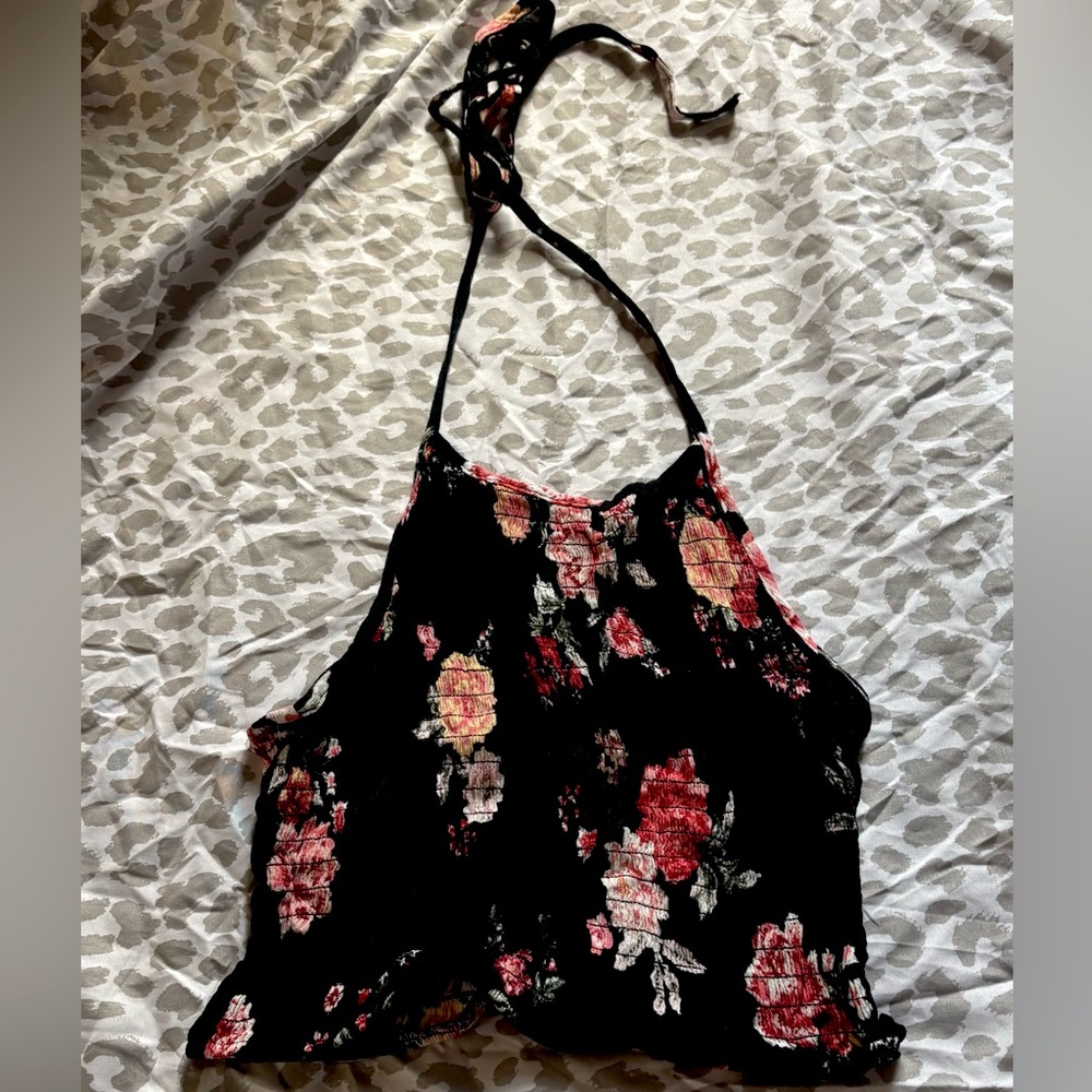Floral halter crop top